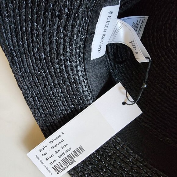NWT Helen Kaminski Valence 6 Raffia Hat - Charcoal 🖤 - Picture 13 of 15
